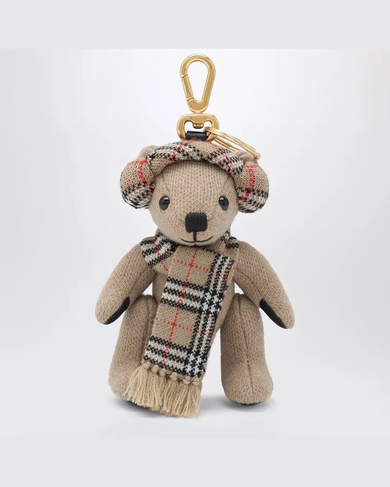 Burberry Teddybär-Charm Thomas aus Wolle/Kaschmir in Sand Beige