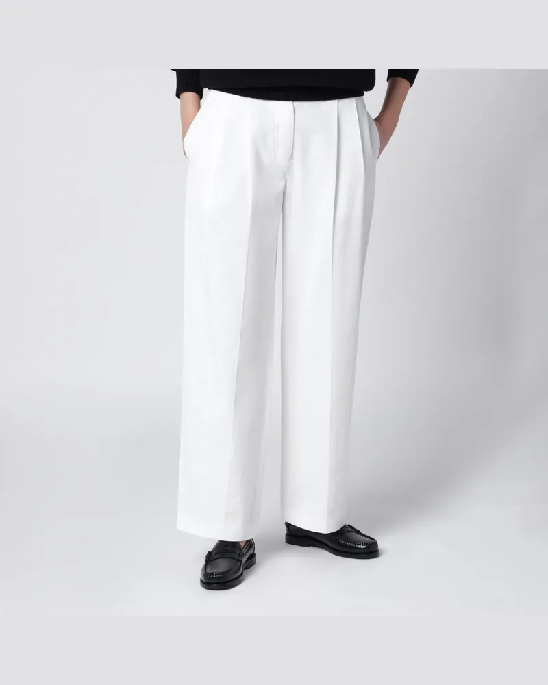 Totême Weiße Hose aus Baumwolle White