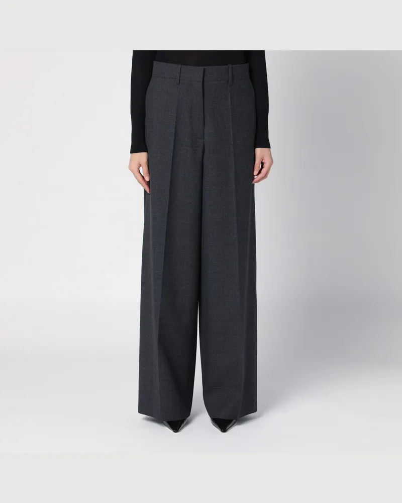 Givenchy Dunkelgraue weite Hose aus Wolle Grau