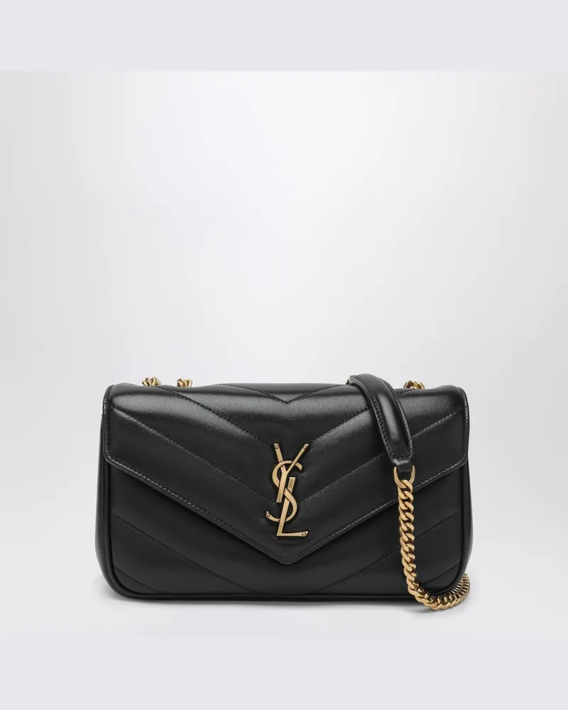 Saint Laurent Kleine LouLou-Tasche aus schwarzem Leder Schwarz