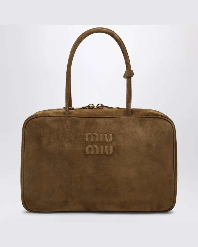 Miu Miu Beau Tasche olivgrün aus Wildleder Grün