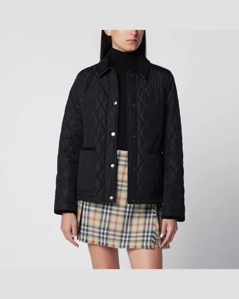 Burberry Schwarze gesteppte Jacke aus Nylon Black