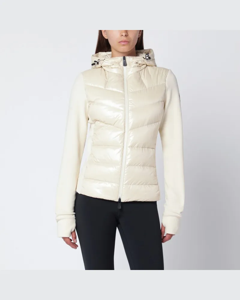 Moncler Weißer wattierter Hoodie Weiß
