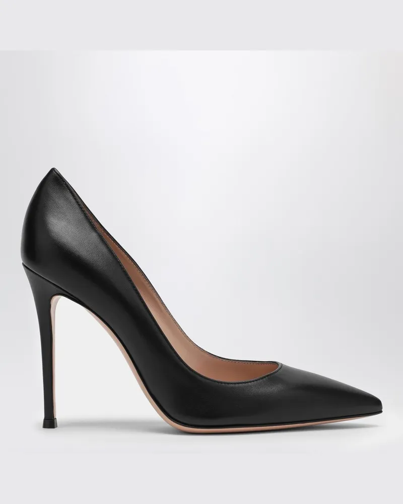 Gianvito Rossi Schwarzer Dekolleté-Schuh aus Leder Schwarz