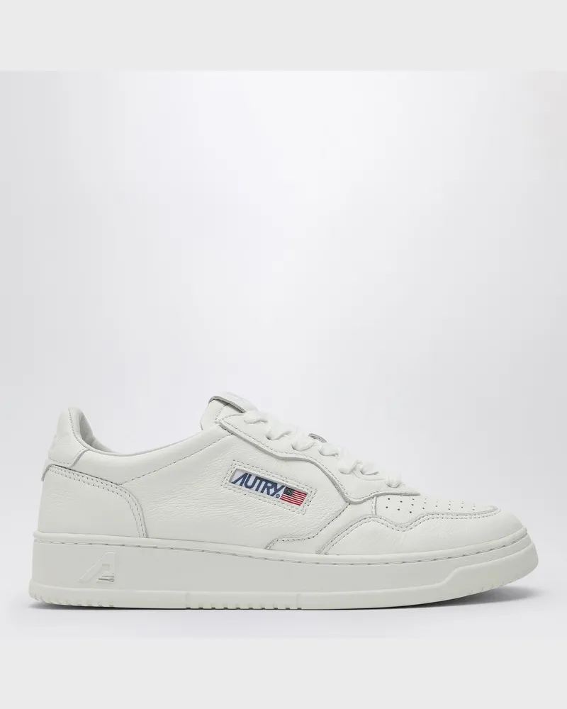 AUTRY Medalist Low Sneaker aus weißem Ziegenleder White