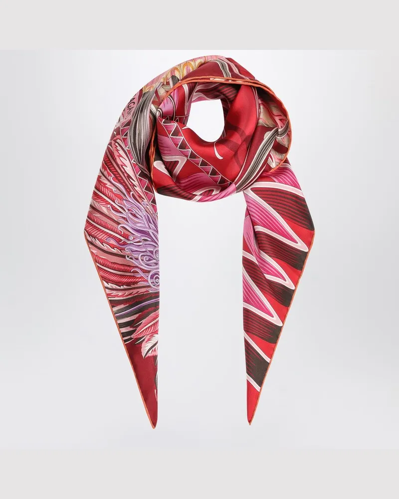 Ferragamo Seidenschal in Rot/Bordeaux mit Giada-Print Rot