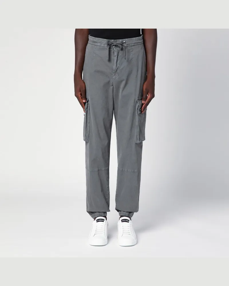 Dolce & Gabbana Hellgraue Cargohose Grau
