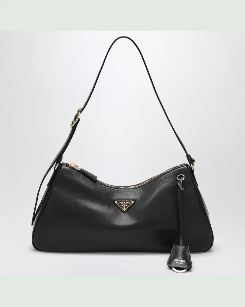 Prada Aimée Schultertasche aus schwarzem Nappaleder Black