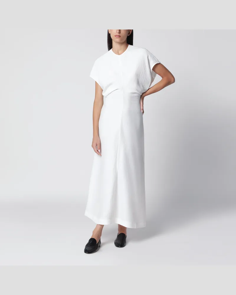 Totême Weißes Midikleid aus fließendem Satin White