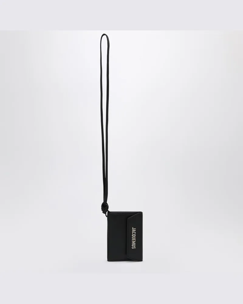 Jacquemus Schwarzer Leder-Kreditkartenhalter Le Porte 