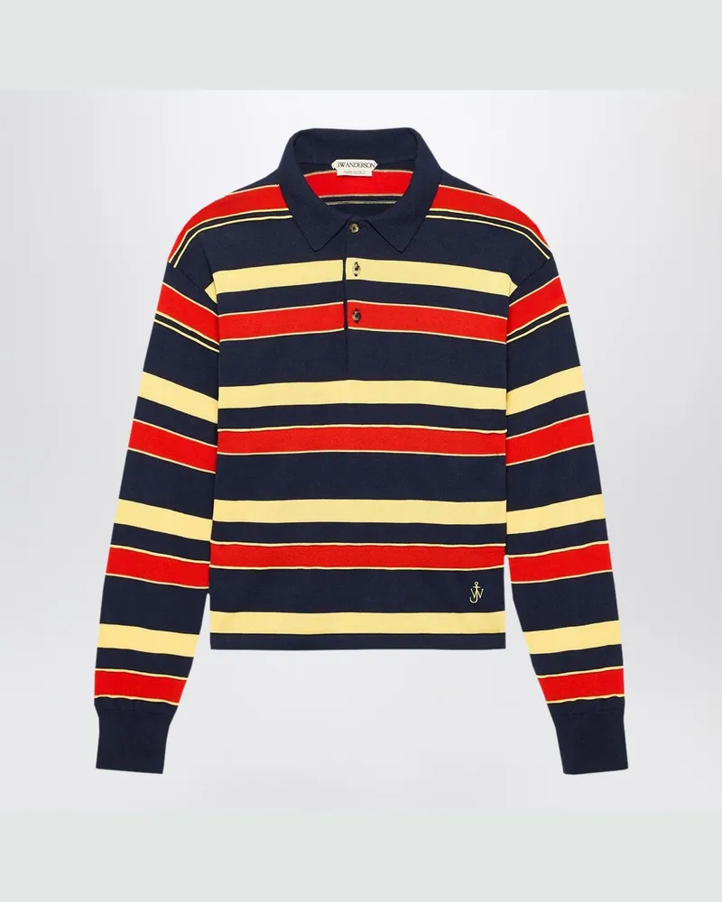 J.W.Anderson Navy-gestreiftes Poloshirt aus Baumwollmischung Blue