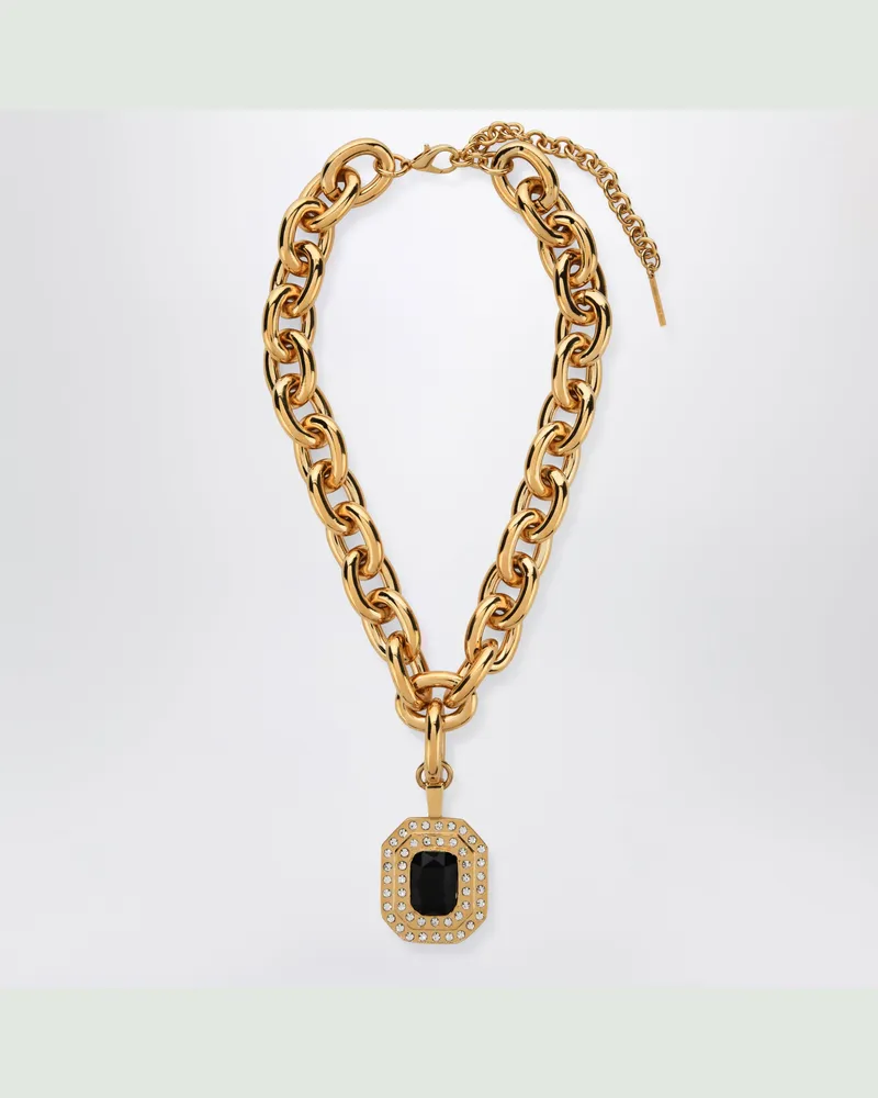 Alessandra Rich Goldfarbene Kettenhalskette mit Anhänger Metal