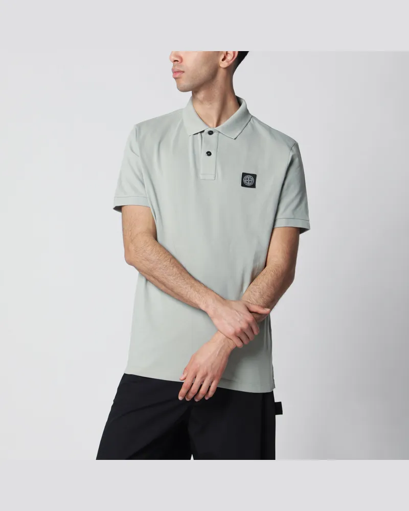 Stone Island Salbeifarbenes Poloshirt mit Compass-Logo-Patch Green