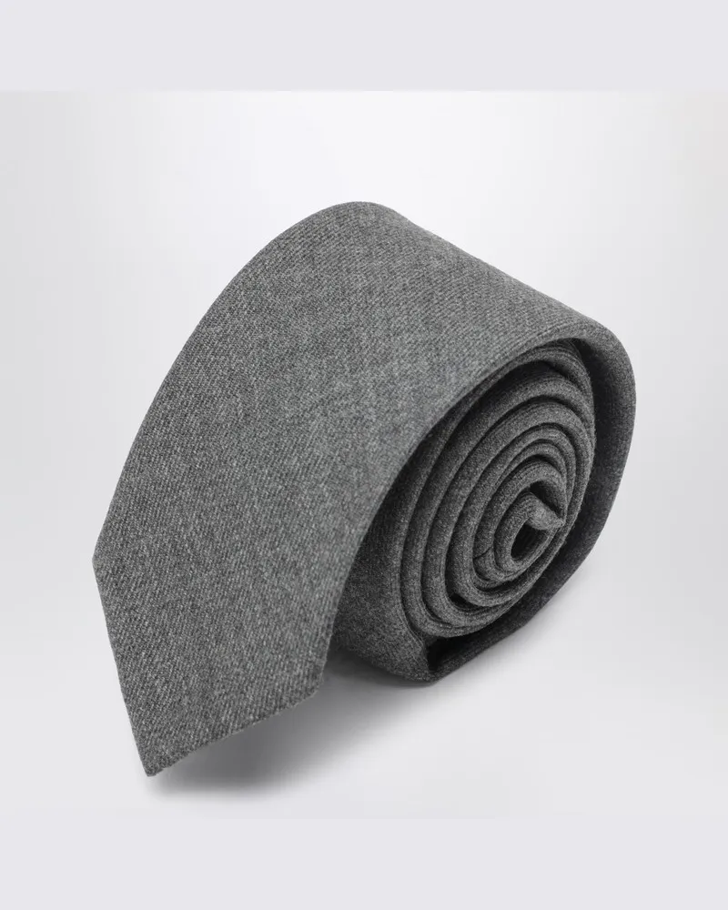 Thom Browne Graue Krawatte aus Wolle Grau