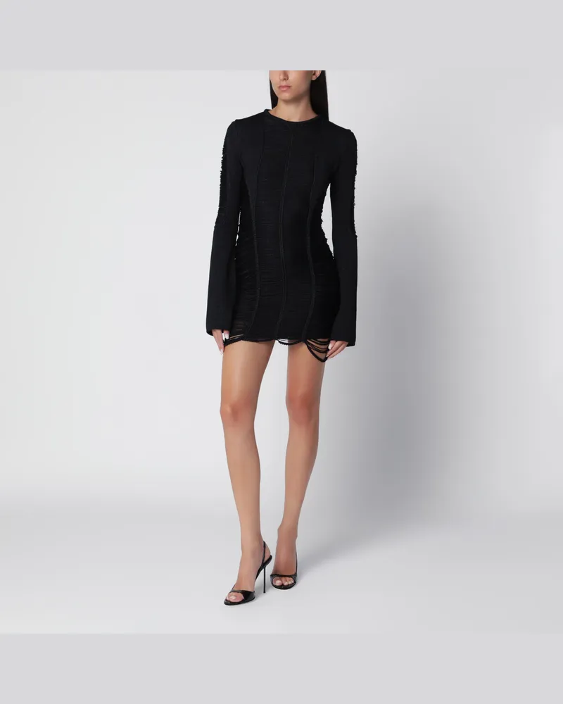 ATTICO Schwarzes Minikleid aus Viskose Black