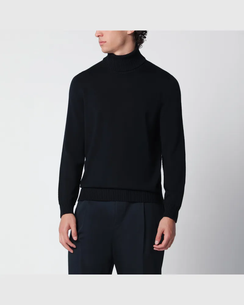 Drumohr  Rollkragenpullover aus Wolle in Marineblau Blue
