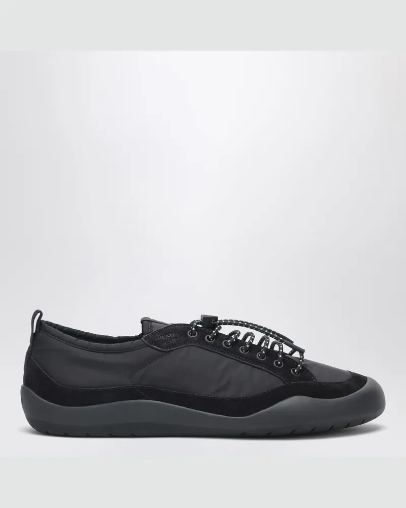 Prada Schwarze Speedrock-Sneaker aus Re-Nylon und Veloursleder Black