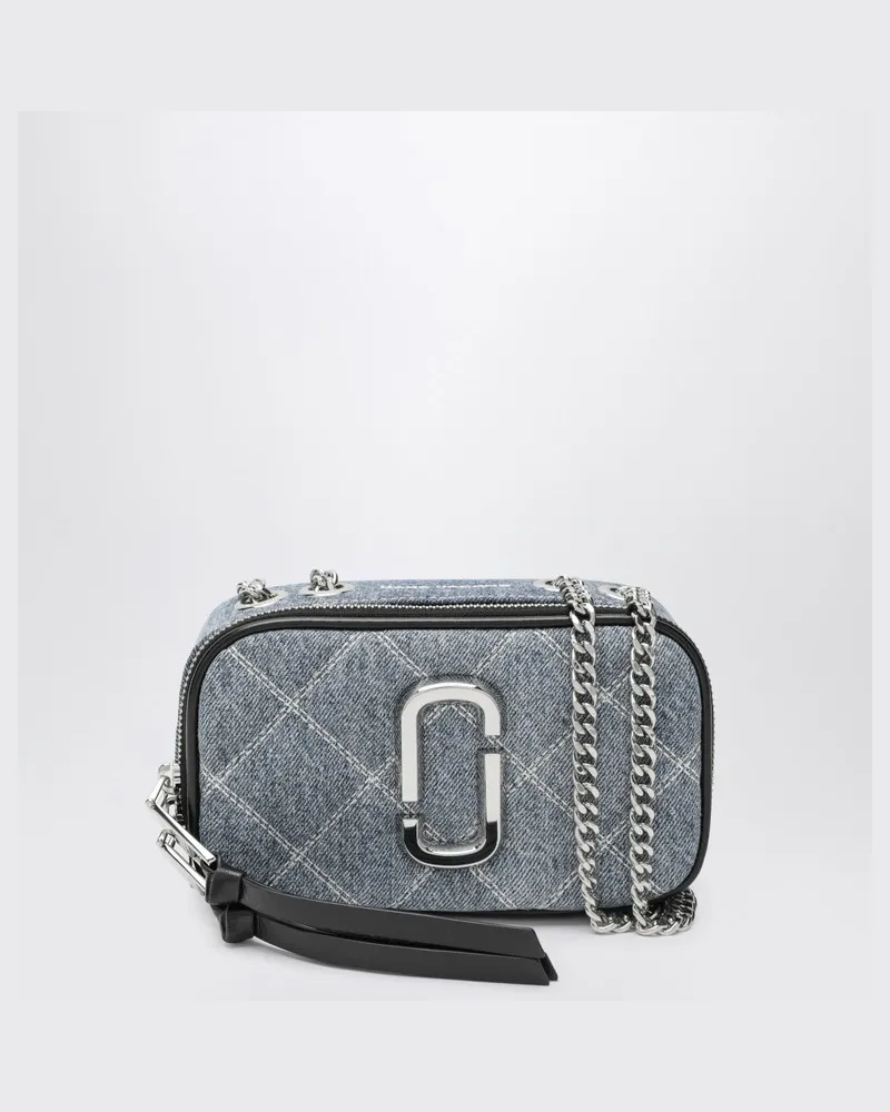 Marc Jacobs Kleine Umhängetasche The Snapshot aus gestepptem Denim Blau
