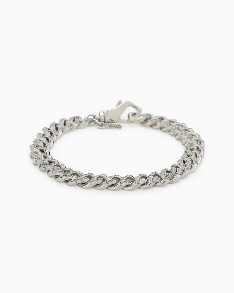 Emanuele Bicocchi Kettenarmband mit kleinen Kristallen aus 925er Silber Metallisch