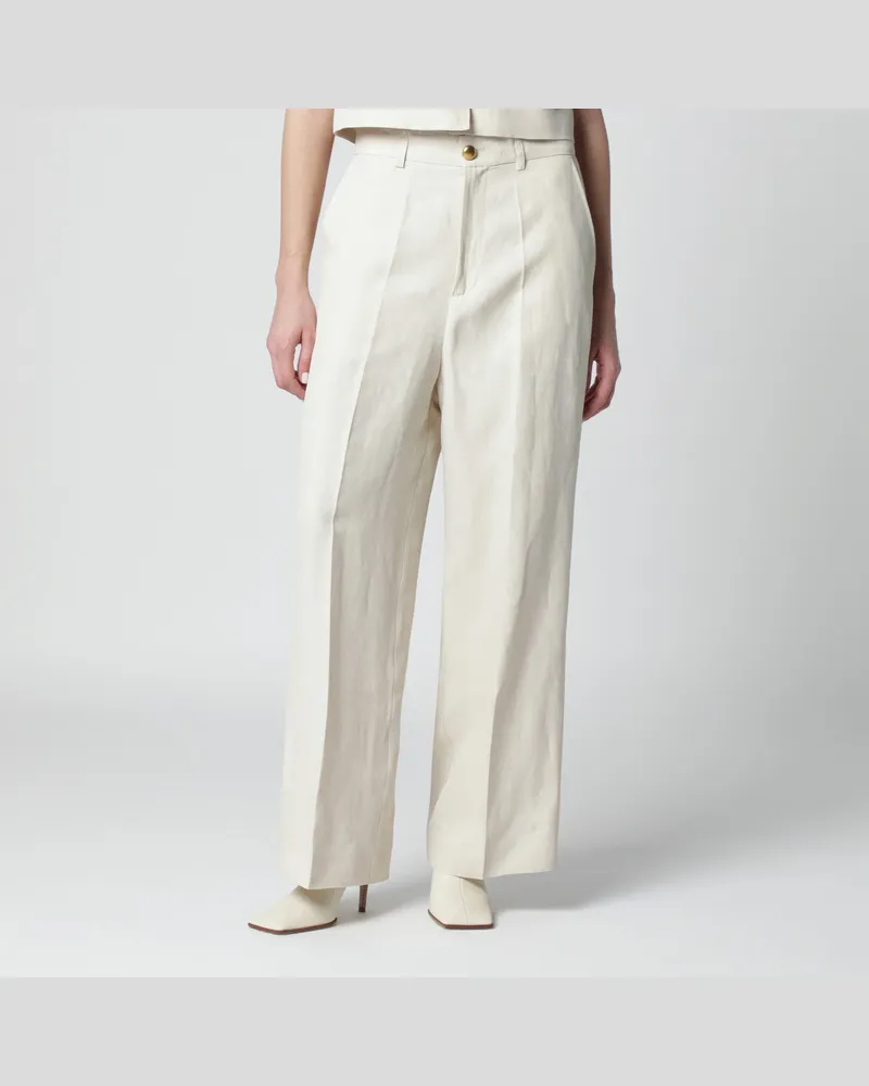 P.A.R.O.S.H. Hose aus Leinenmischung in Sandfarbe Beige
