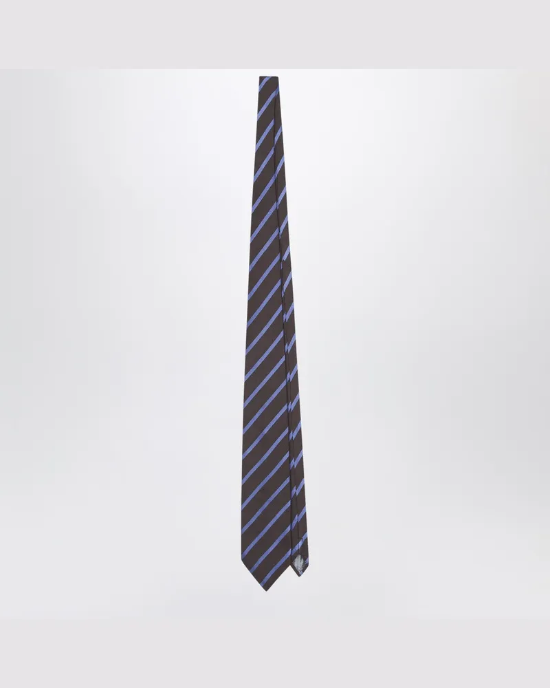 FRANKIE Shop Lene striped tie in brown Brown