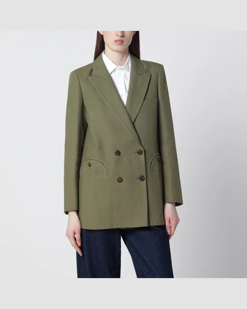 Blazé Milano Olivgrüne zweireihige Jacke 