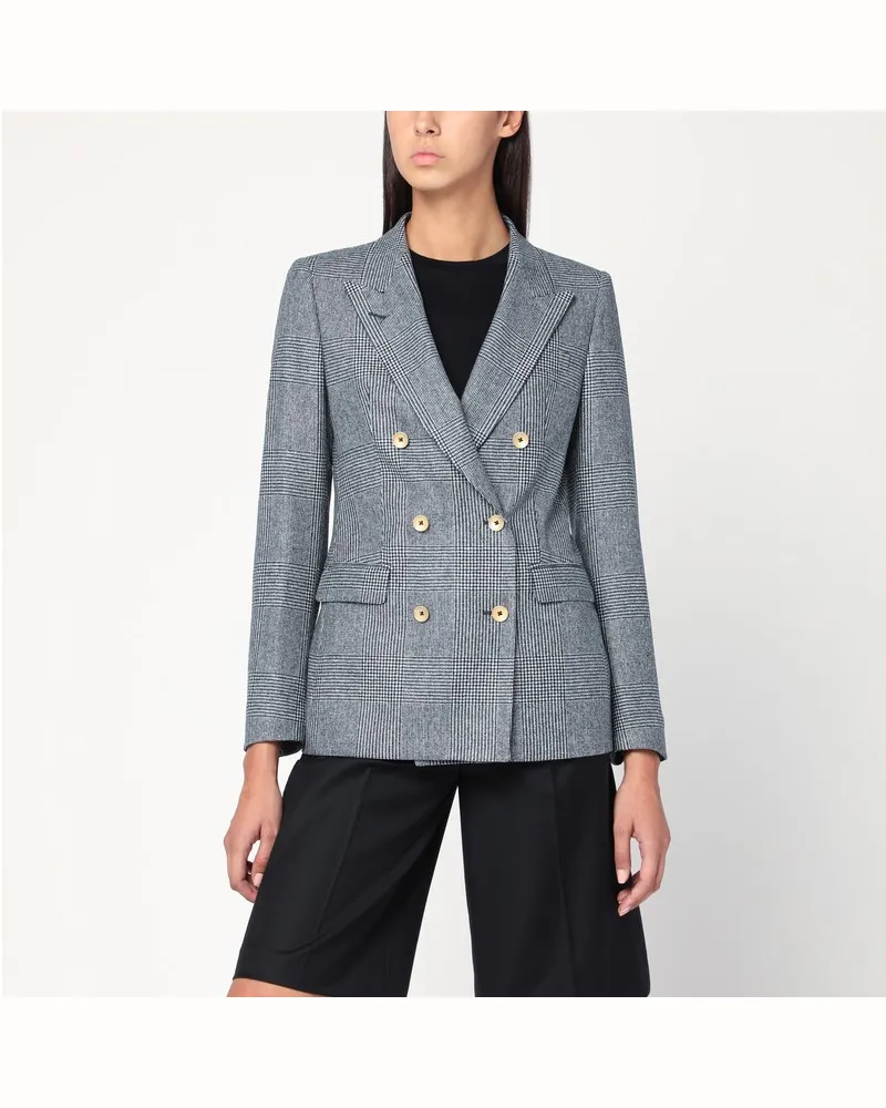 Tagliatore Doppelreihige Jacke aus Prince-of-Wales-Wolle Schwarz