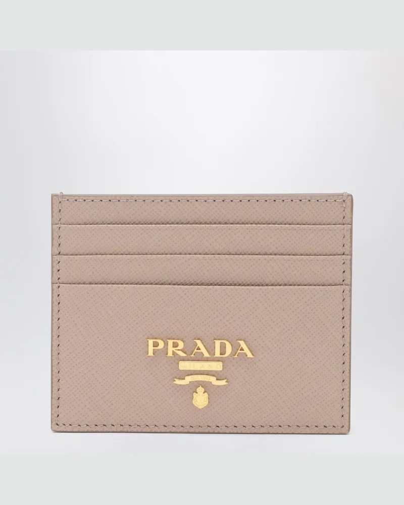 Prada Kartenetui aus puderfarbenem Saffiano 