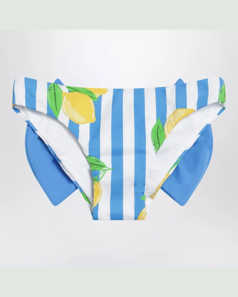 MC2 Saint Barth Gestreifter Slip mit Zitronenprint und Schleife Light