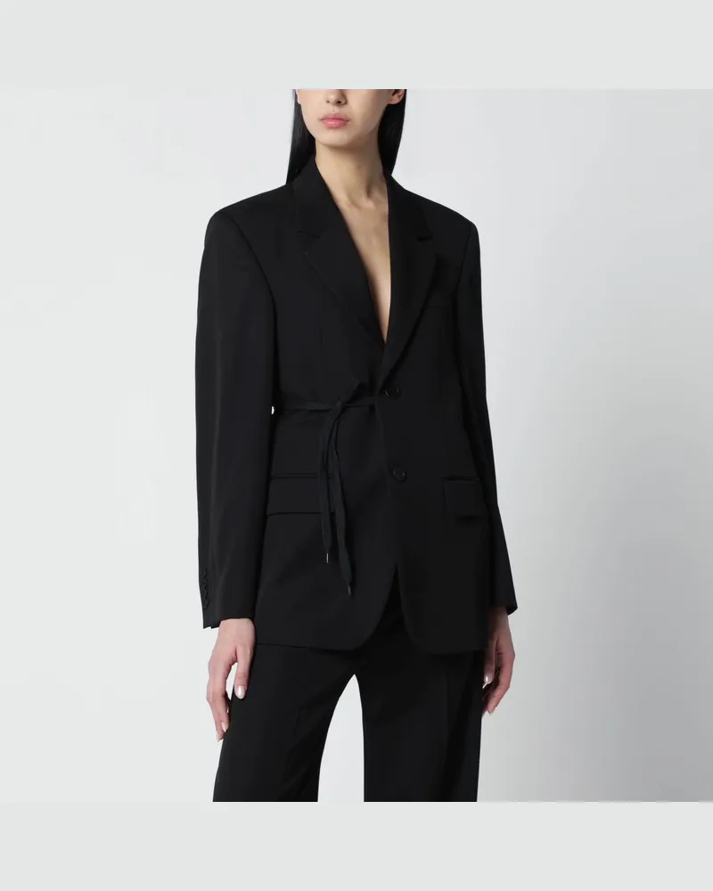 Balenciaga Schwarze Jacke mit seitlicher Schnürung 