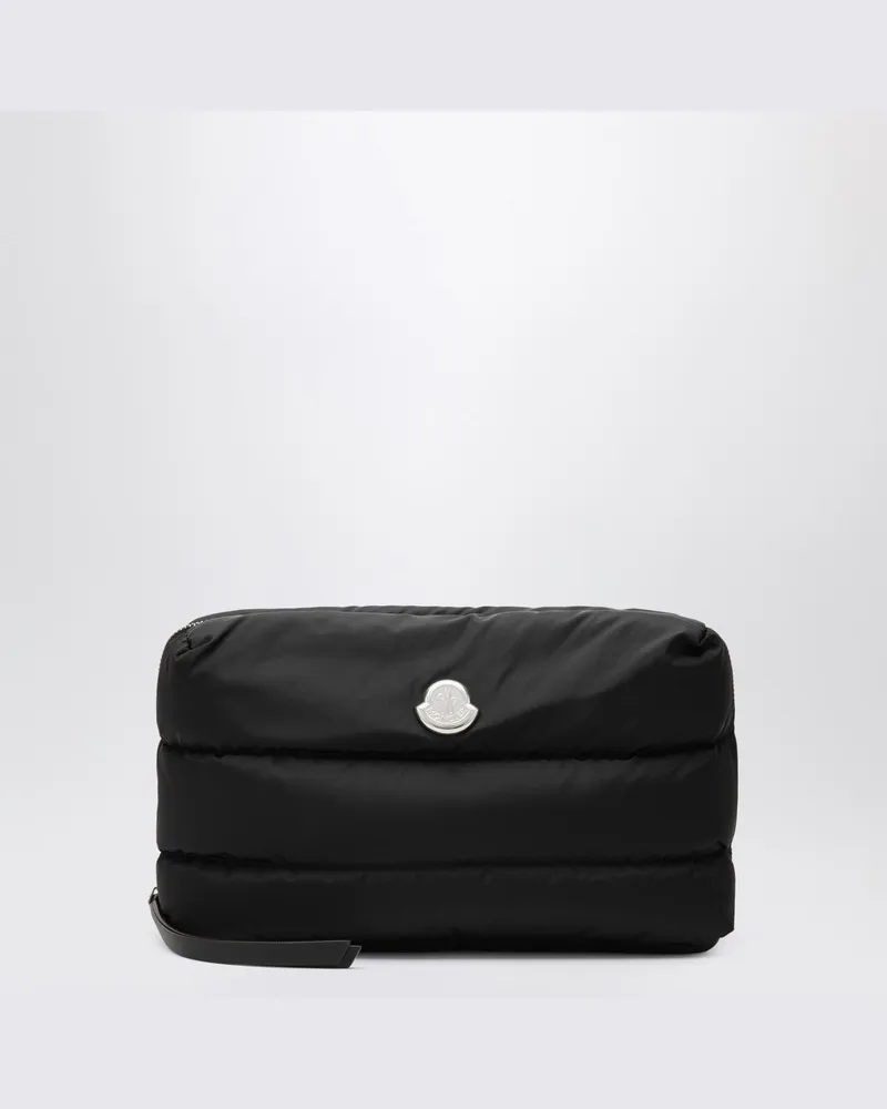 Moncler Caradoc Schönheitstasche aus gestepptem schwarzem Nylon Schwarz