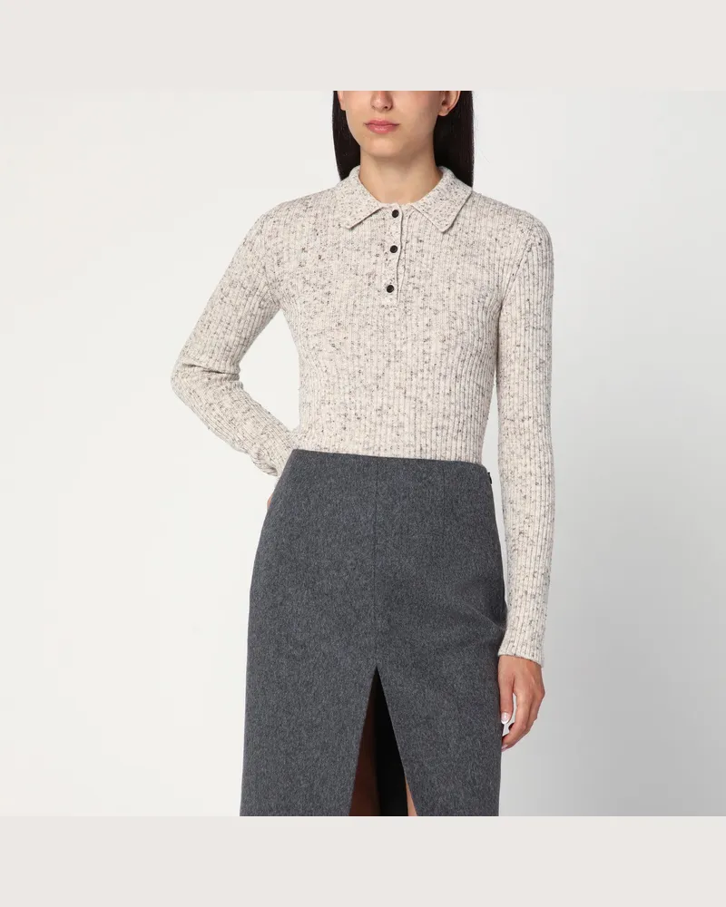 Prada Natural colour polo in wool blend Brown