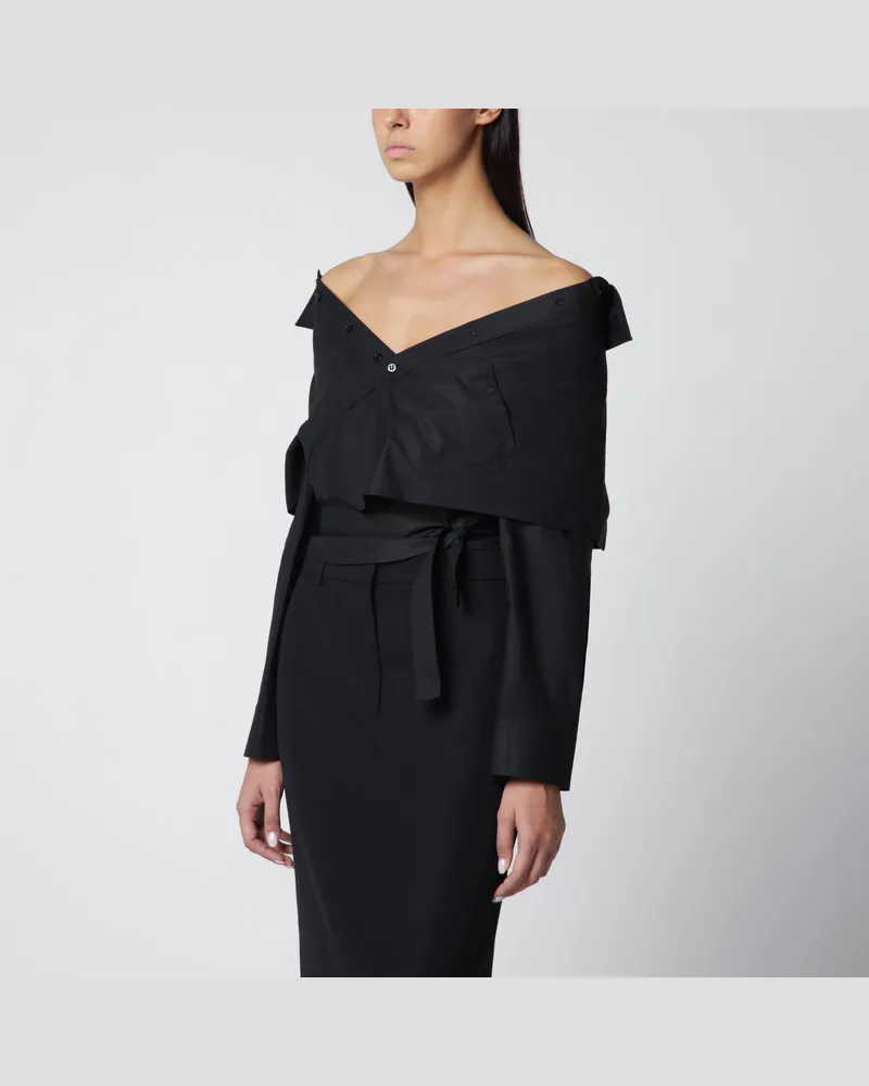 Balenciaga Wickelbluse mit freien Schultern in Schwarz Black
