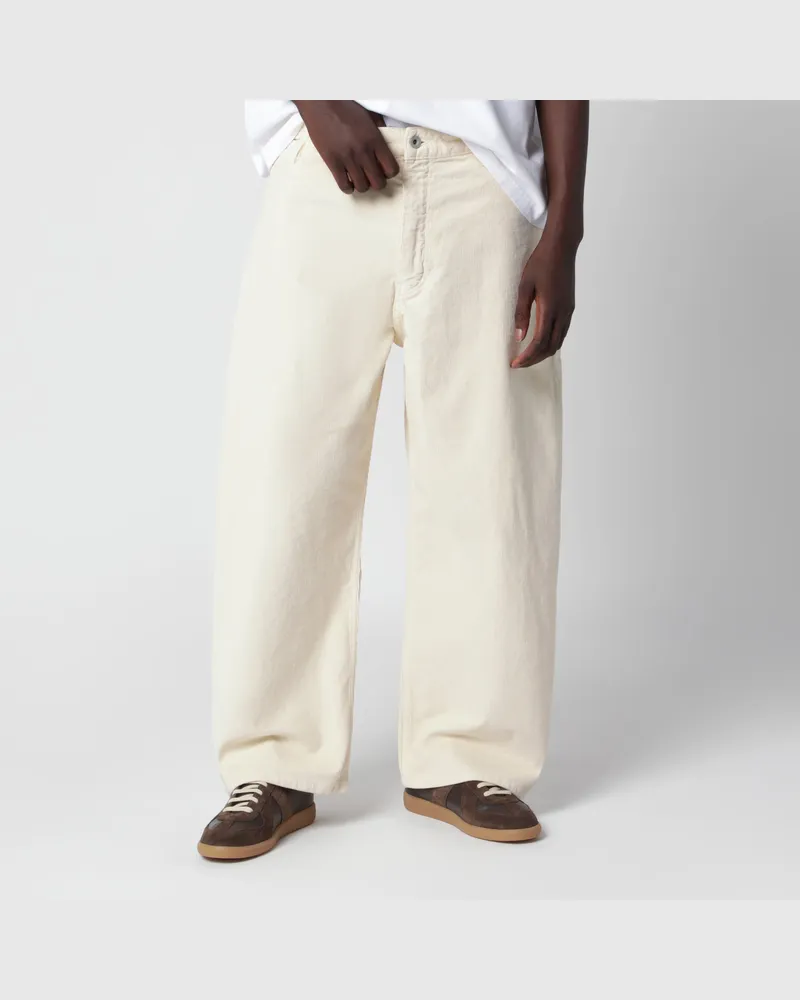 Studio Nicholson Cremefarbene Paolo Wide-Leg-Jeans Beige