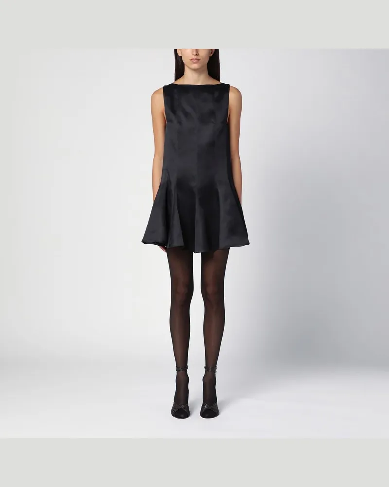 KHAITE Schwarzes Minikleid Mags aus Seide Schwarz