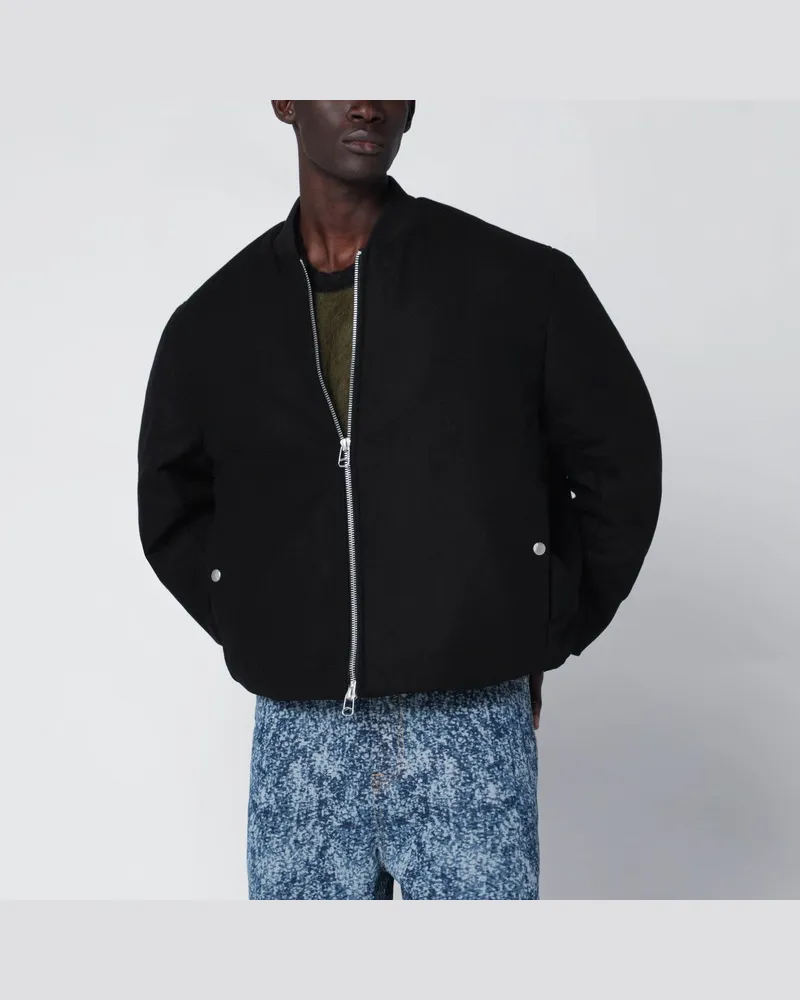 OAMC Schwarze Bomberjacke aus Wollmischung Schwarz