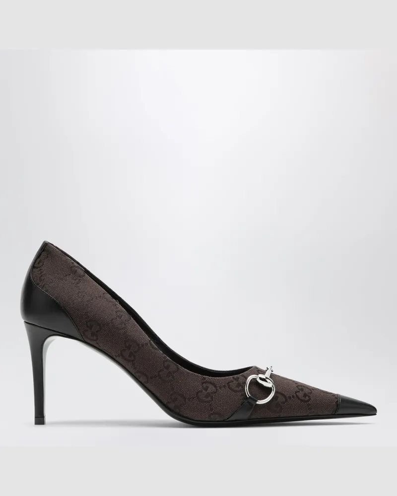 Gucci Braune Damen-Pumps aus GG-Canvas Brown