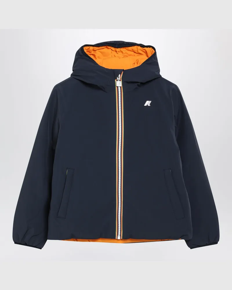 K-Way P. Jack St Warm Double Jacke in Blau/Orange Multicolor
