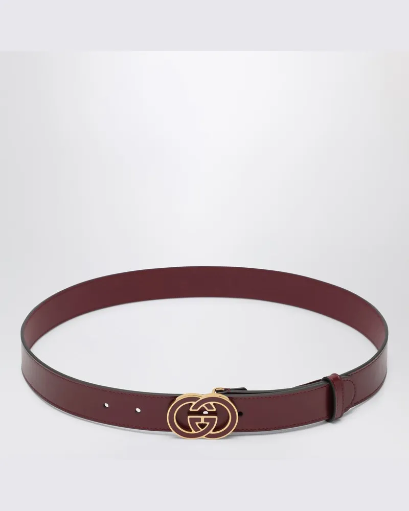 Gucci Rosso Ancora GG-Gürtelschnalle mit Verschlingung Burgunderrot