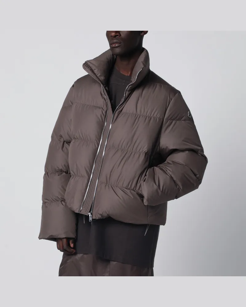 Moncler Daunenjacke mit Reißverschluss in Schlammfarbe Brown