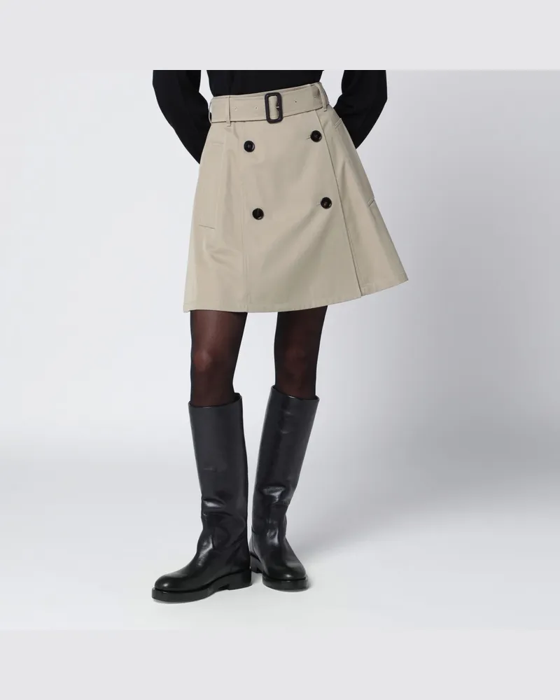 Burberry Beiger Trench-Minirock aus Gabardine Beige