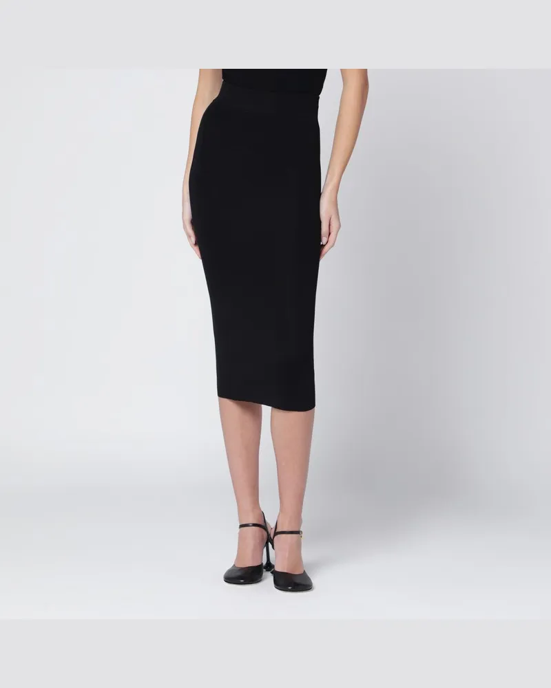 Entire Studios Schwarzer Midi-Rock aus Viskosemischung Schwarz