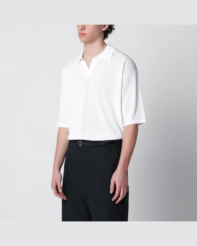 Roberto Collina Weißes Polo aus Baumwollstrick White