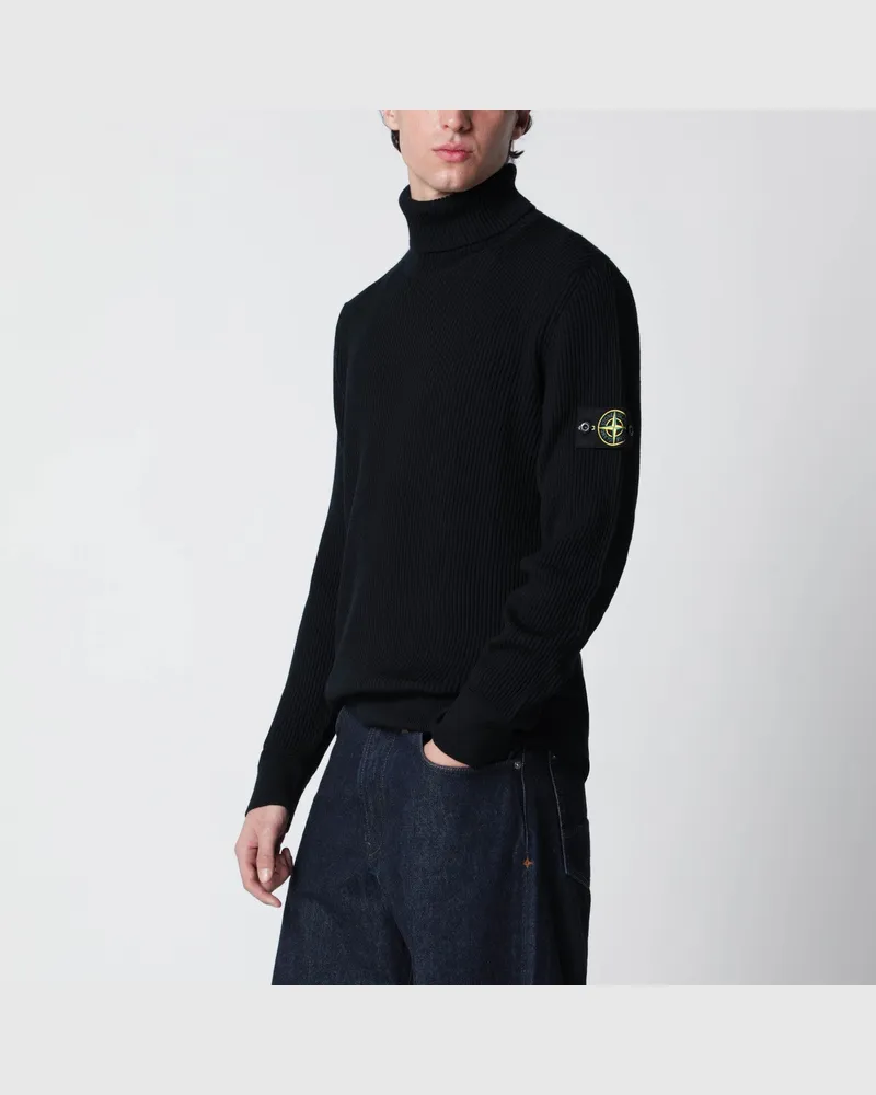Stone Island Navyblauer Rollkragenpullover mit regulärer Passform 