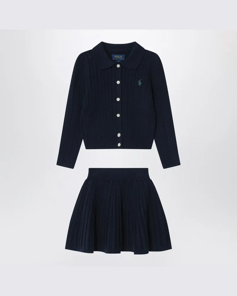 Ralph Lauren Zweiteiliger Anzug aus marineblauer Baumwolle Blau
