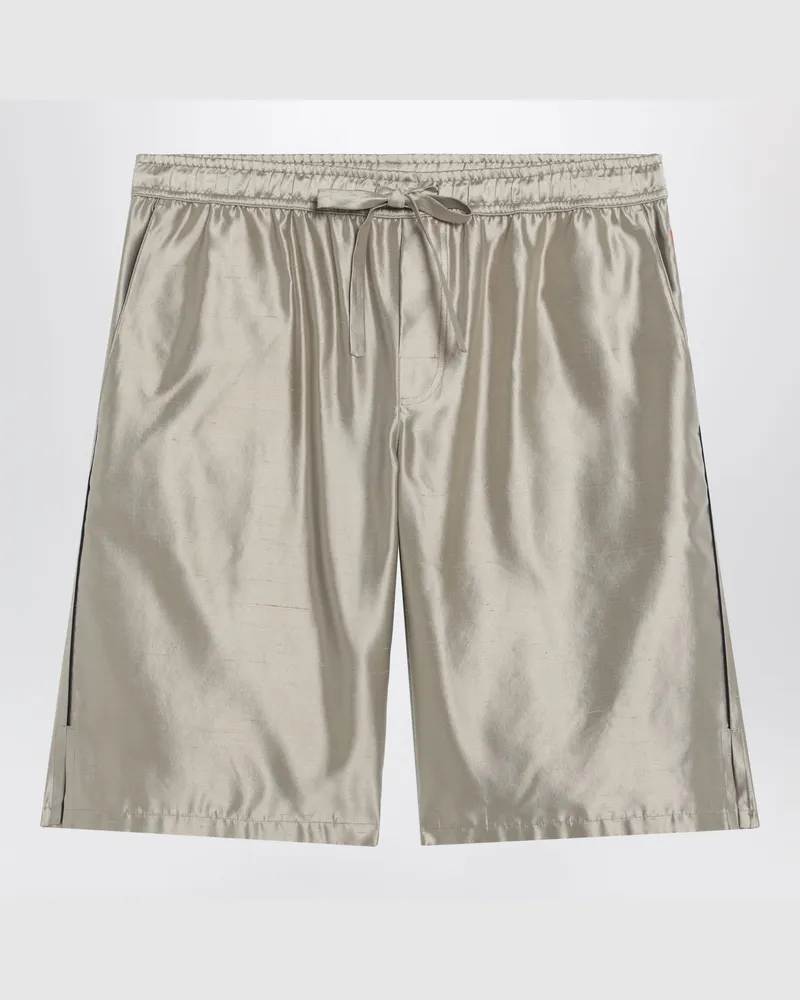 Dolce & Gabbana Bermudashorts aus beigem Seidensatin Beige
