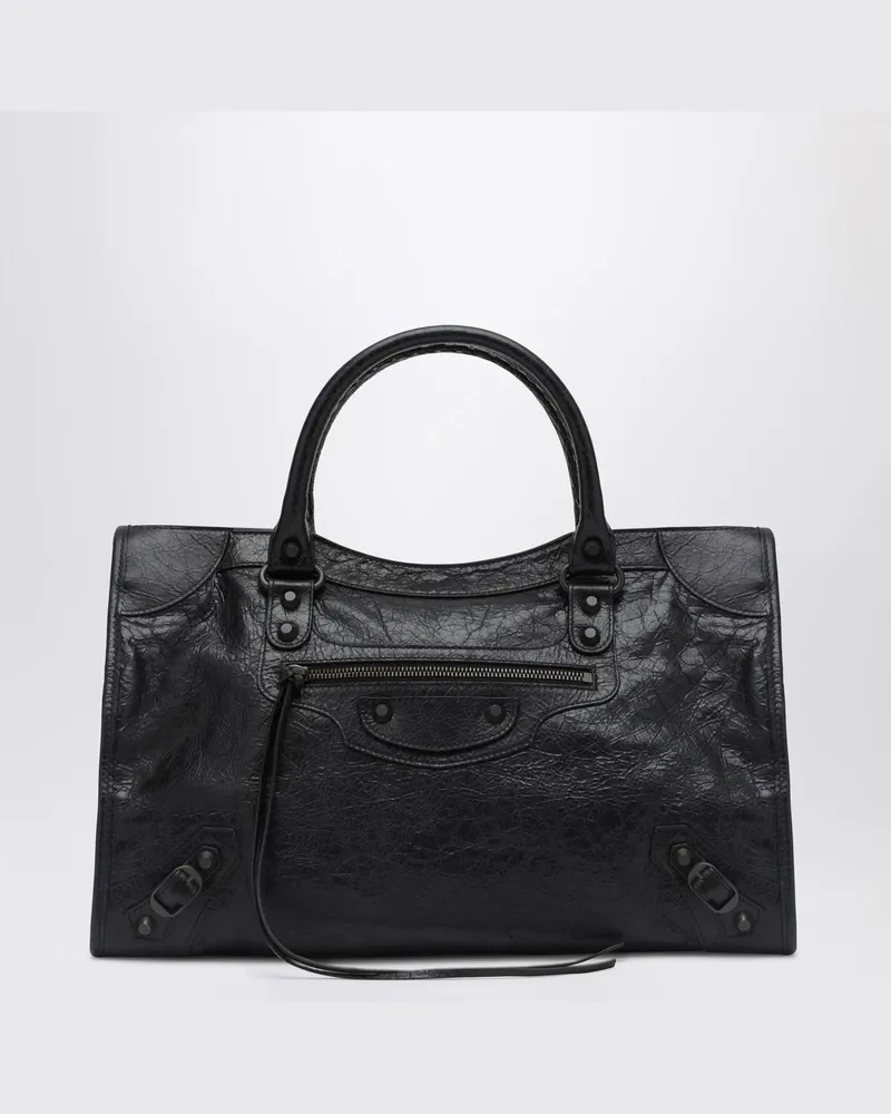 Balenciaga Le City mittelgroße Tragetasche schwarze Schwarz