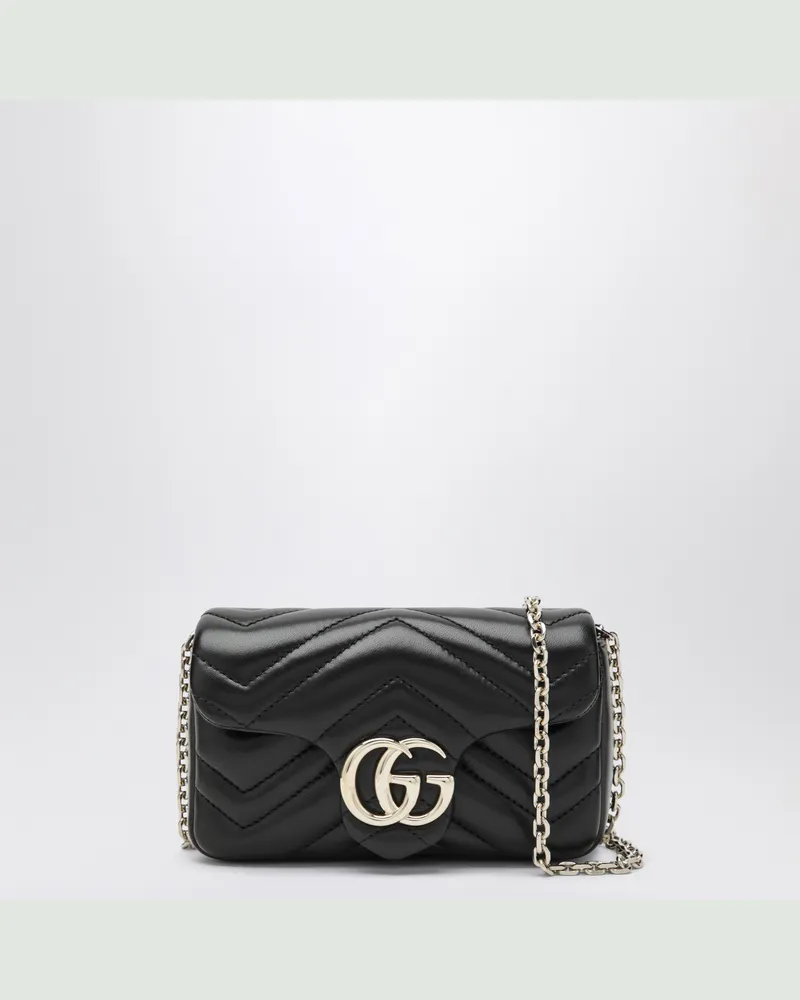 Gucci Schwarze GG Marmont Mini-Schultertasche Black