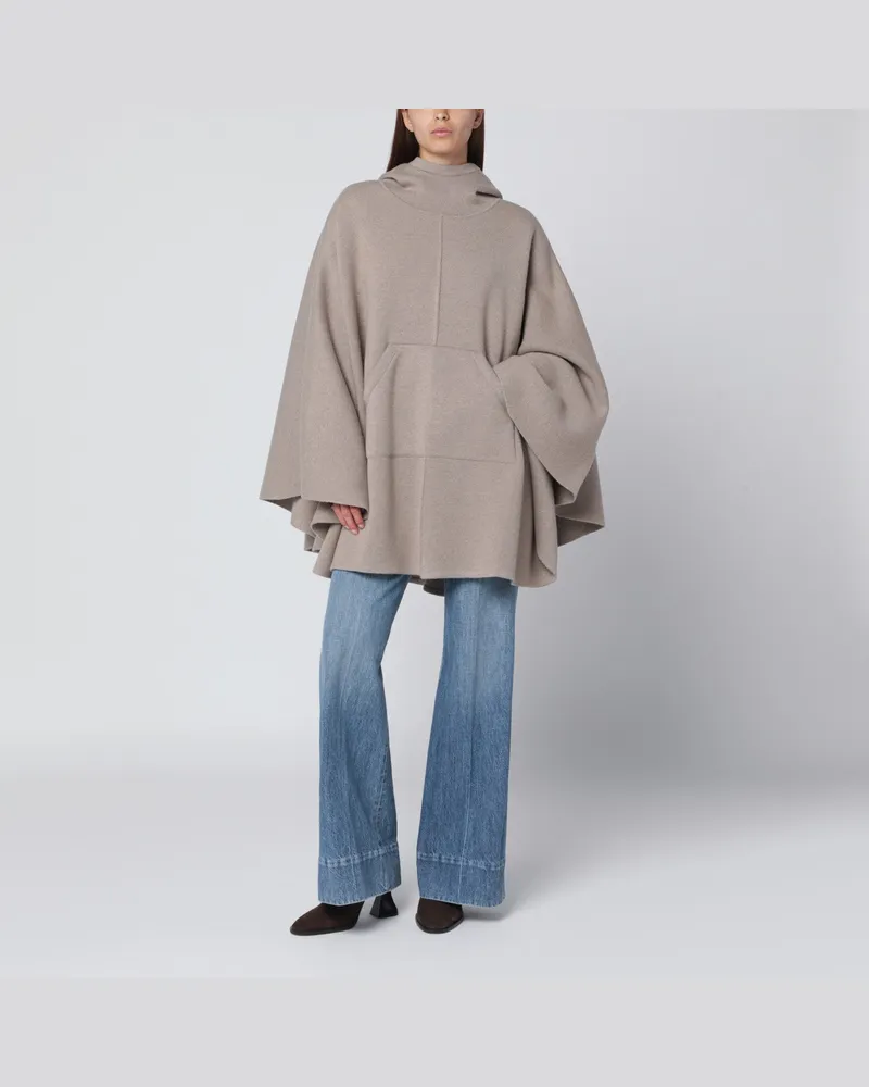 Bottega Veneta Beige Kapuzen-Cape aus Kaschmirmischung Beige