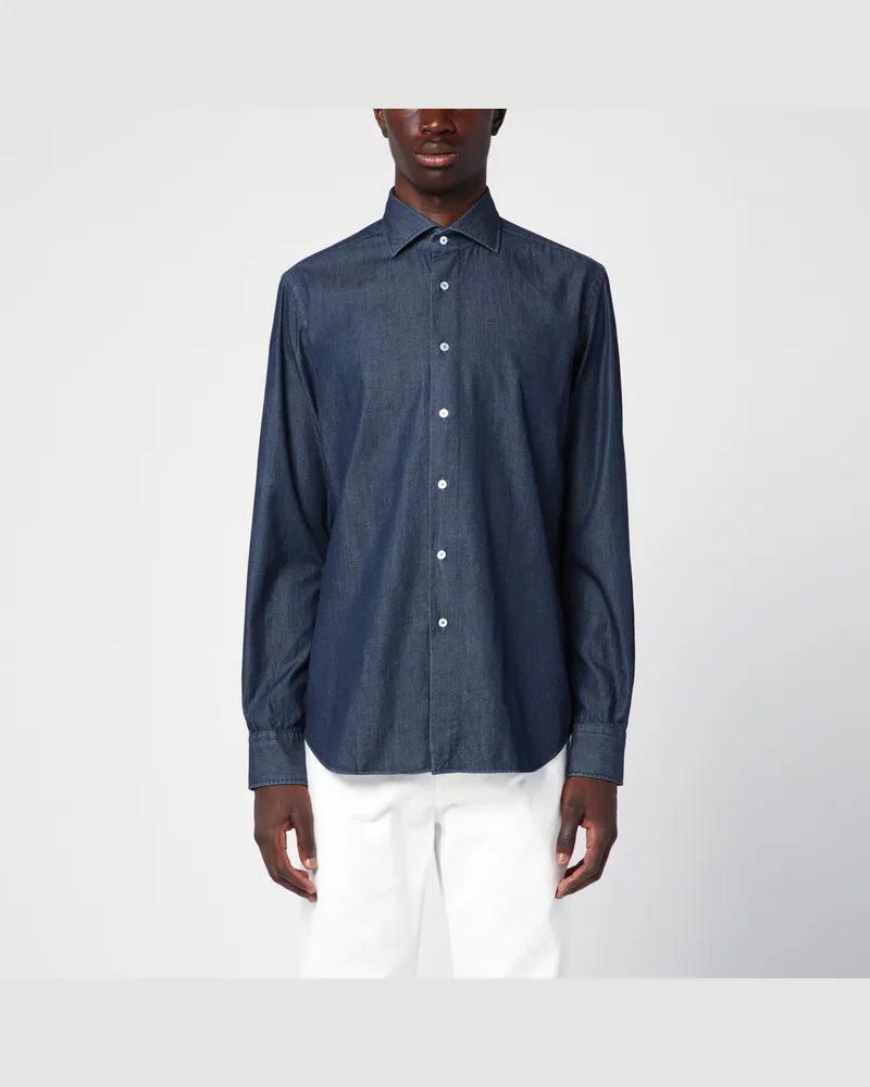 XACUS Lässiges Hemd aus blauem Denim 